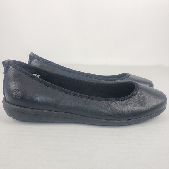 Timberland BRADSTREET ULTRA Ballerina Ballet Black Leather Flats Size 5.5 - Picture 4 of 16